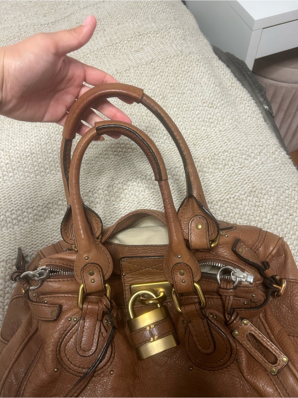 Chloe Brown Leather Paddington Satchel with Gold Hardware - Picture 6 of 13